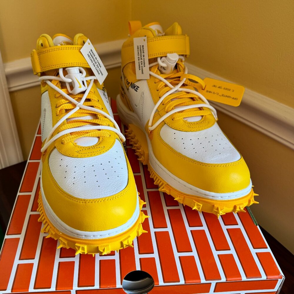 Nike Air Force 1 Mid Sp Leather Off White Maize Men's Size 14 (new in box) - Picture 2 of 11
